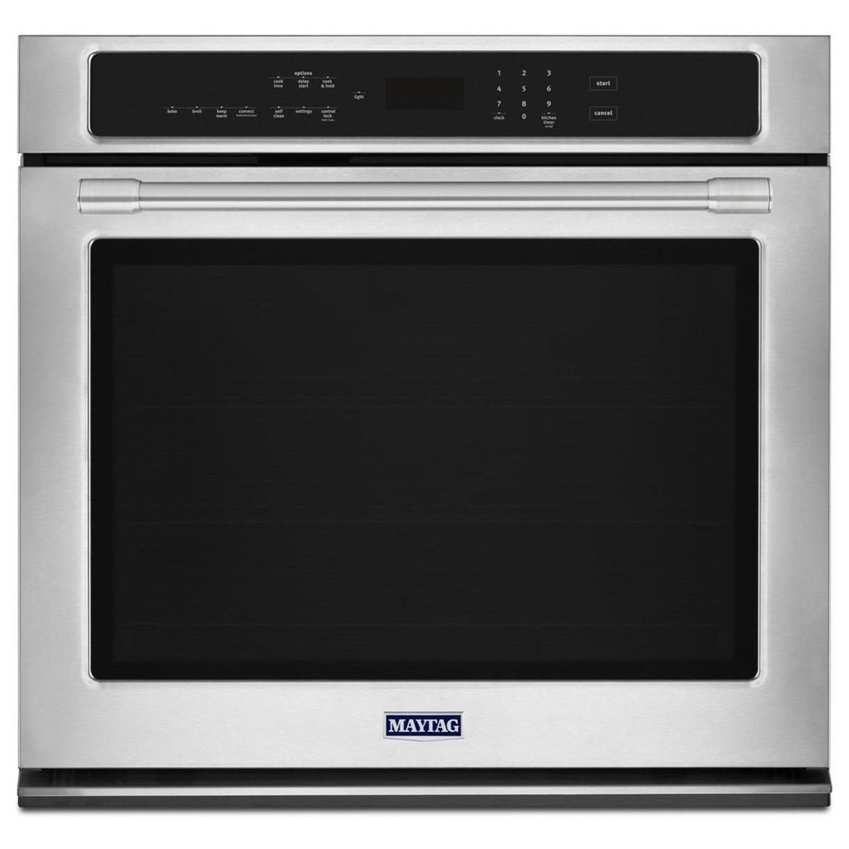Single convection outlet wall oven